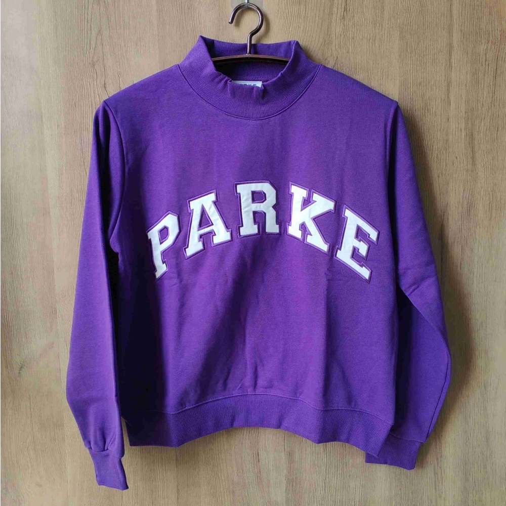 NWT PARKE Purple Logo Sweatshirt L/XL | Brand New with Original Bag